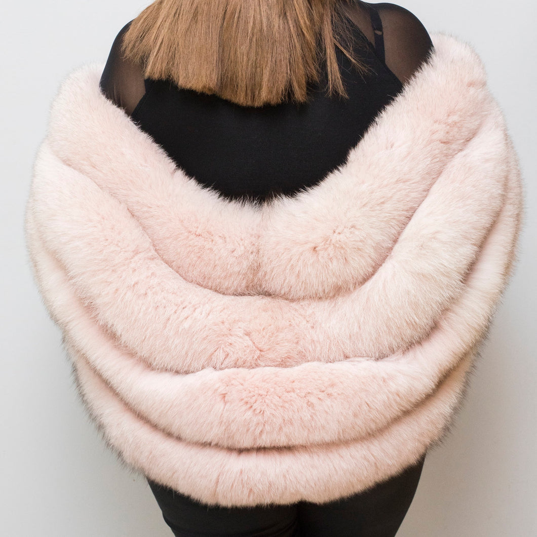 Real fox fur Shawl /light  Pink /professional dry clean only / European made  