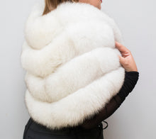 Load image into Gallery viewer, Real fox fur Shawl /white/Satin lining  /professional dry clean only / European made  
