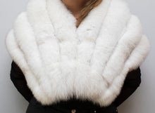 Load image into Gallery viewer, Real fox fur Shawl /white/Satin lining  /professional dry clean only / European made  
