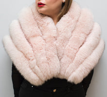 Load image into Gallery viewer, Real fox fur Shawl /light  Pink /professional dry clean only / European made  
